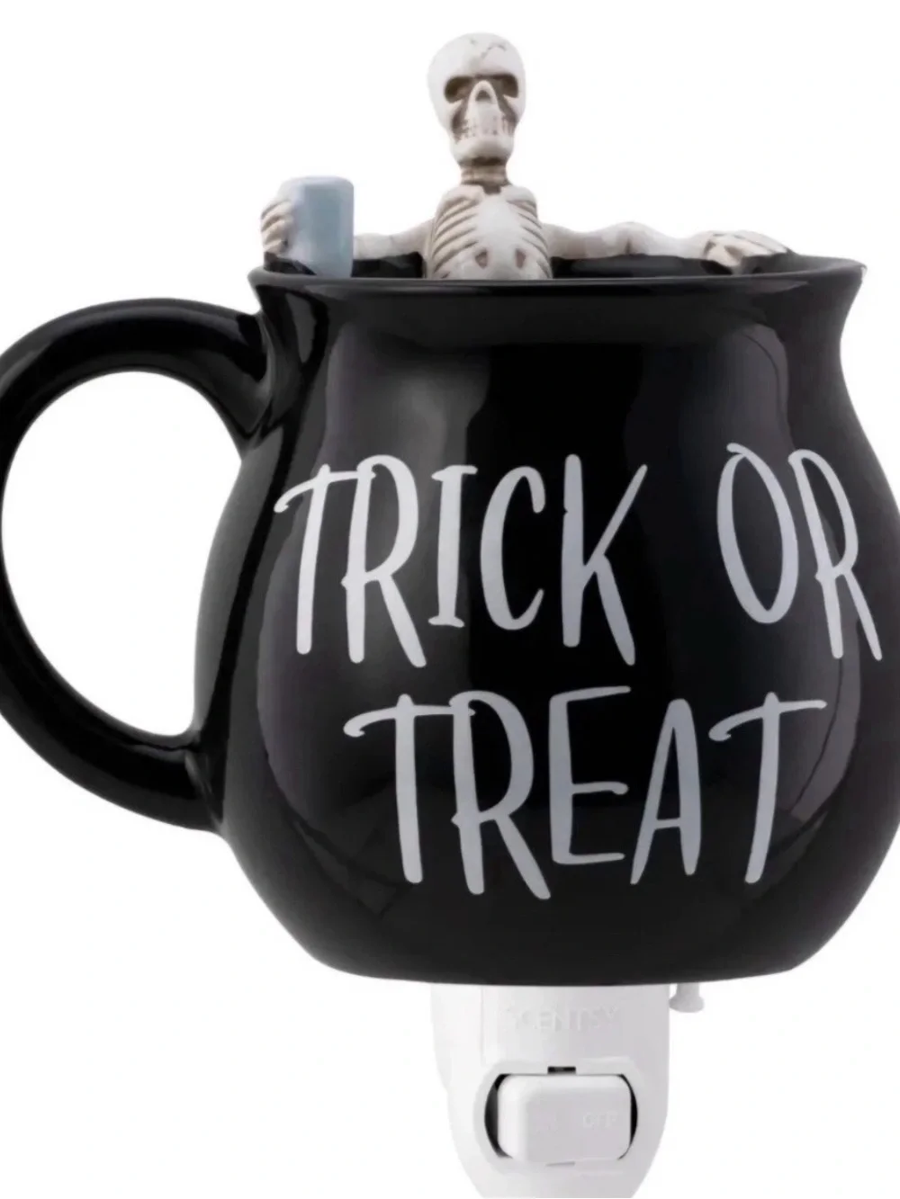 Retired Scentsy Chilling Brew Mini Wax Warmer Halloween Skeleton